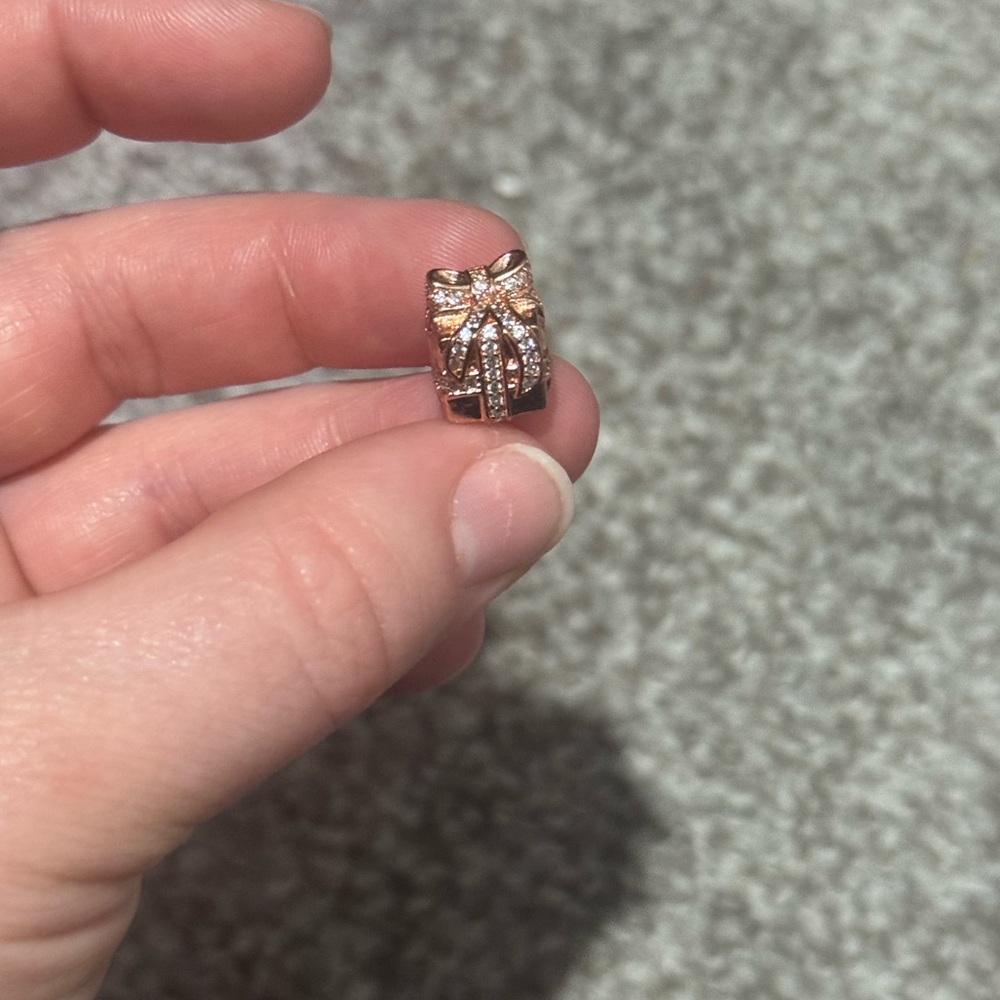Rose Gold Gifted Charm with Crystals